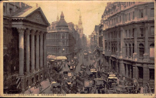 London. Cheapside & Mansion House Vorderseite