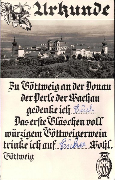 Göttweig, Urkunde Vorderseite