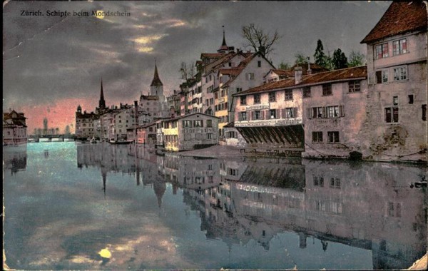 Zürich. Schipfe beim Mondschein Vorderseite