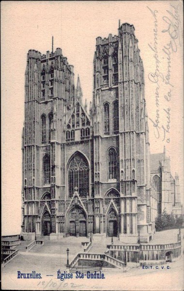 Bruxelles. Église Ste-Gudule Vorderseite