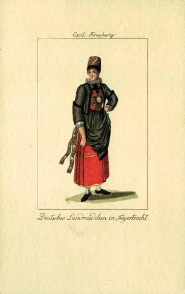 Deutsches Landmädchen in Feyertracht Vorderseite