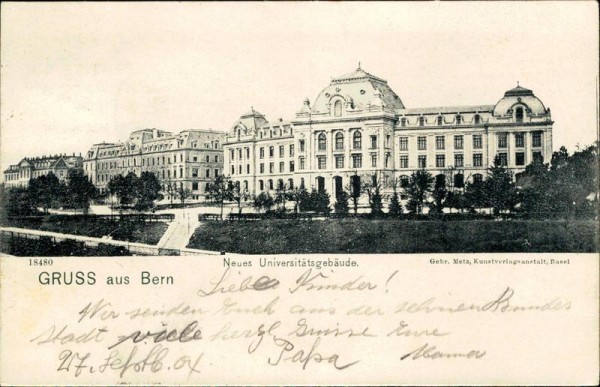 Gruss aus Bern. Neues Universitätsgebäude Vorderseite