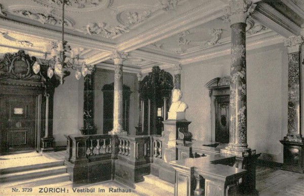 Zürich, Vestibül im Rathaus Vorderseite