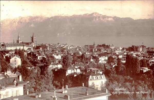 Lausanne Vue générale et les Alpes Vorderseite