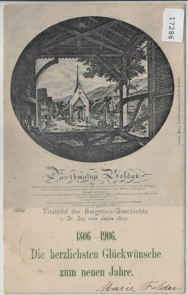 Das ehemalige Goldau - Titelbild der Bergsturz-Geschichte 1806-1906