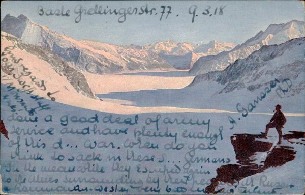 Blick auf den Aletschgletscher Vorderseite