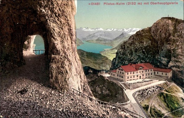 Pilatus-Kulm mit Oberhauptgalerie Vorderseite