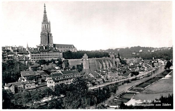 Bern, Generalansicht von Süden Vorderseite