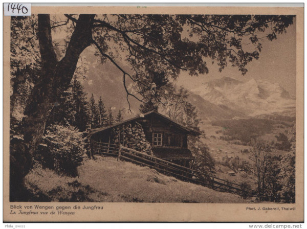 Wengen - Blick von Wengen gegen die Jungfrau - La Jungrau vue de Wengen