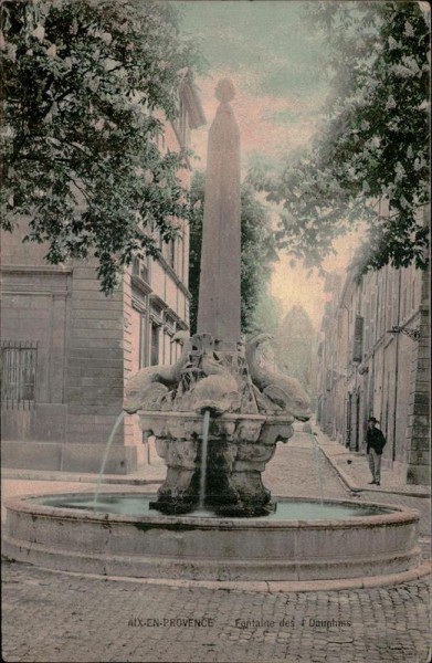 Aix-en-Provence - Fontaine des Dauphins Vorderseite