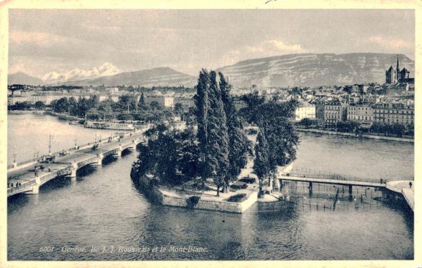 Genève - Ile J.J. Rousseau et Mont Blanc Vorderseite