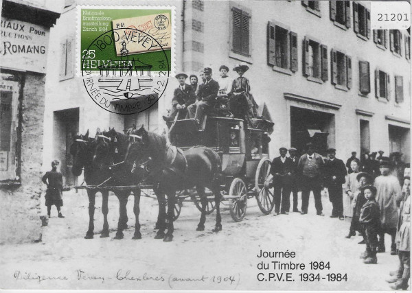 Transporte le 30 novembre 1984 par diligence de Vevey a Chexbres - Postkutsche