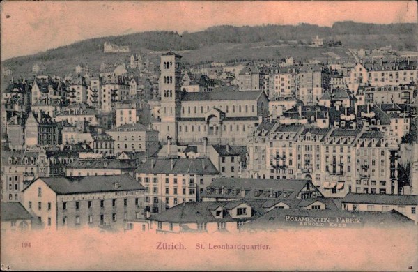 St. Leonhardquartier in Zürich Vorderseite