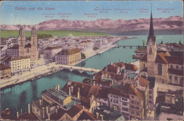 Zürich und die Alpen