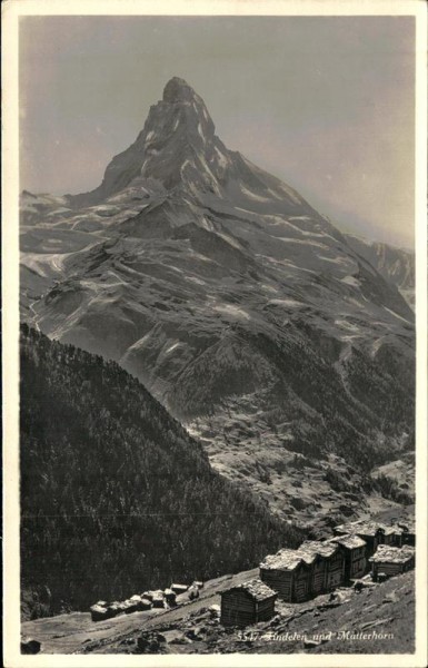 Findeln und Matterhorn (4478 m) Vorderseite