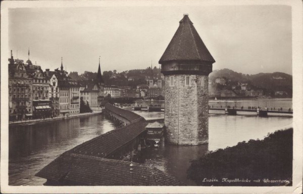 Luzern, Kapellbrücke mit Wasserturm