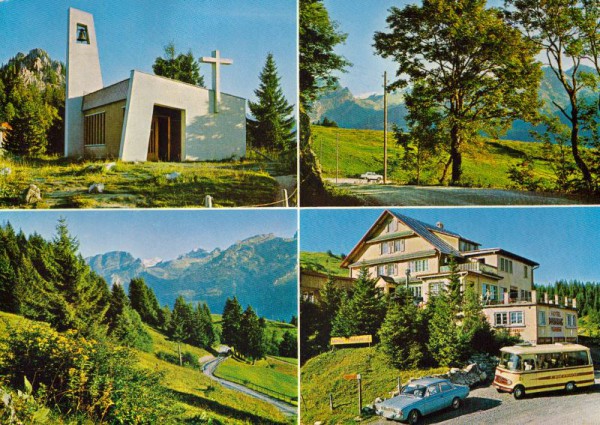 Ibergeregg. Hotel Passhöhe mit Marienkapelle