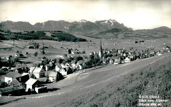 Gais, Blick zum Alpstein und Säntis Vorderseite