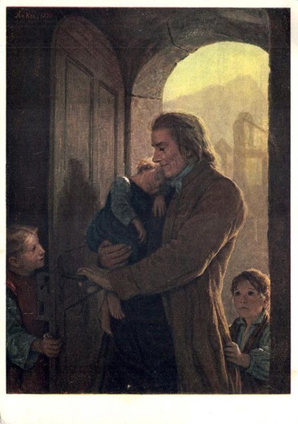 A.Anker (1831 - 1910) - Pestalozzi und die Weisenkinder in Stans Vorderseite