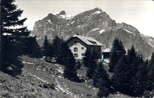 Blick v. Zürcher Naturfreundehaus gegen Glärnisch, Klöntal Wiggis u. Rauti Vorderseite