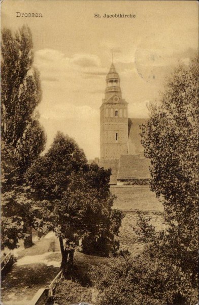 Drossen, Osno Lubuskie, St. Jacobikirche Vorderseite