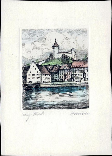 Schaffhausen, Orig. Radierung Vorderseite