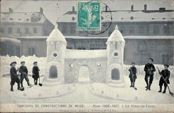 La Chaux-de-Fonds, Concours de Constructions de Neige 1906-1907 Vorderseite