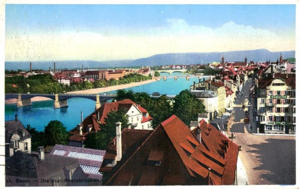 Basel, Die drei Rheinbrücken Vorderseite