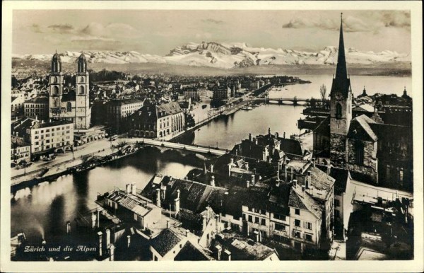Zürich und die Alpen Vorderseite