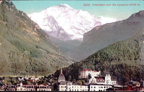 Interlaken und die Jungfrau (4166 m) Vorderseite