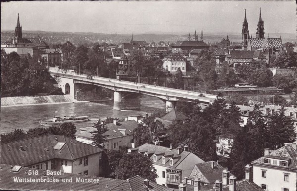 Basel, Wettsteinbrücke und Münster
