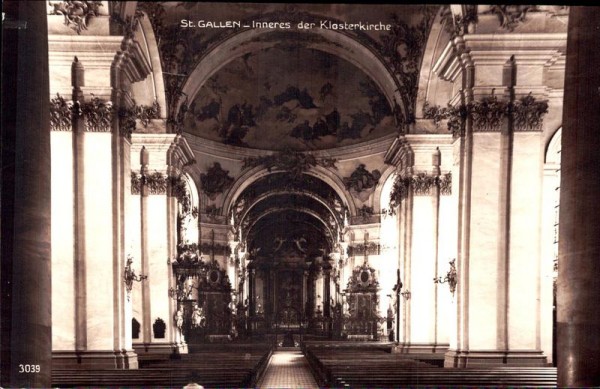 St.Gallen - Inneres der Klosterkirche Vorderseite