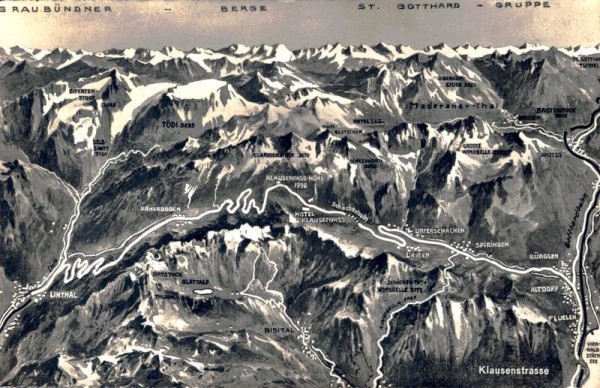 Graubündner - Berge- St. Gotthard - Gruppe Vorderseite