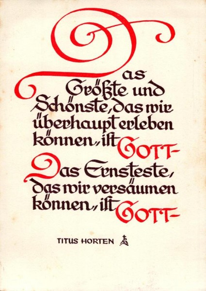 Titus Horten; Das Grösste und Schönste, das wir... Vorderseite