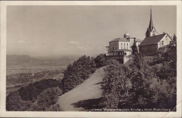 Walzenhausen, Kirche und Hotel Rheinburg