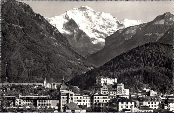 Interlaken und die Jungfrau (4166 m) Vorderseite