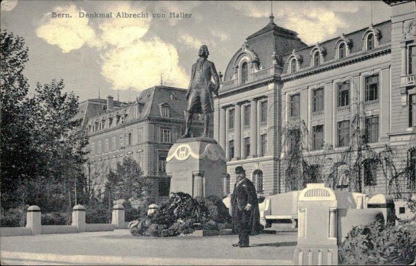 Bern. Denkmal Albrecht von Haller Vorderseite