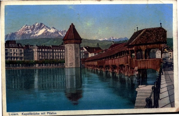 Kapellbrücke mit Pilatus, Luzern