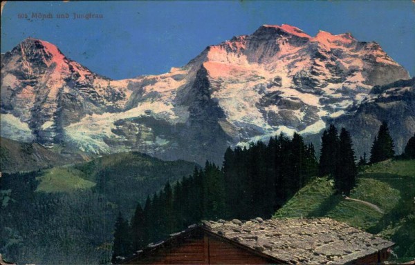 Mönch und Jungfrau (4107 m,4158 m ) Vorderseite