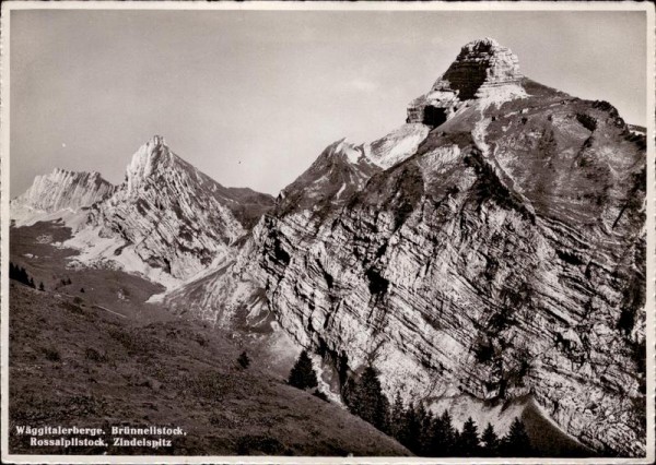 Wäggitalerberge, Brünnelistock, Rossalplistock, Zindelspitz Vorderseite