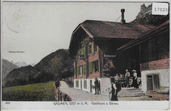 Gadmen - Gasthaus Restaurant zum Bären animee belebt - Stempel: Nessenthal