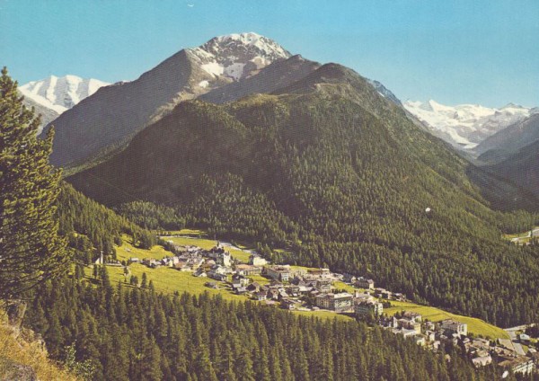 Pontresina mit Piz Palü und Rosegtal