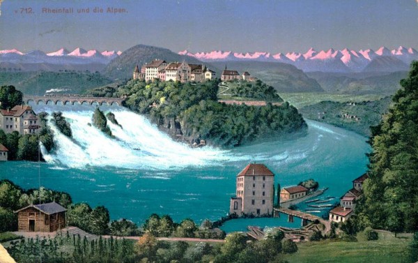 Rheinfall und die Alpen Vorderseite