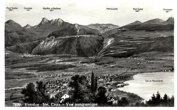 Yverdon - Ste. Croix., Vue panoramique Vorderseite