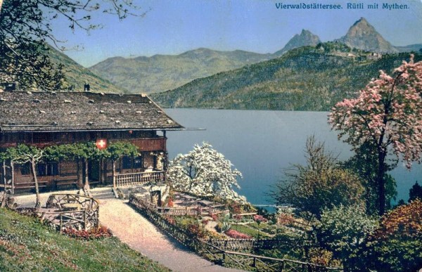 Vierwaldstättersee. Rütli mit Mythenl. 1934 Vorderseite