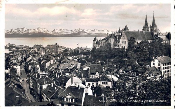 Neuchâtel - Le Château et les Alpes Vorderseite