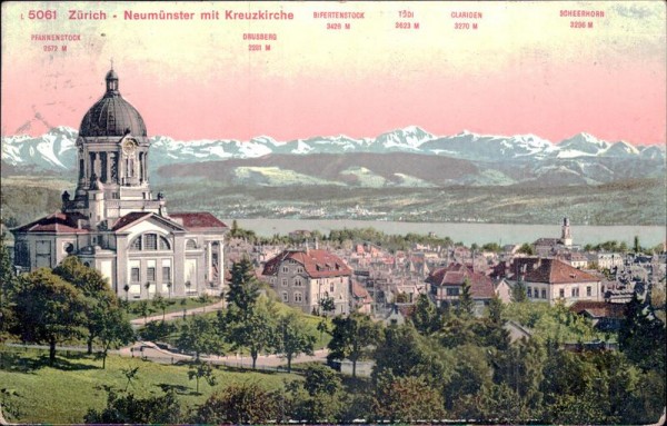 Zürich - Neumünster mit Kreuzkirche Vorderseite