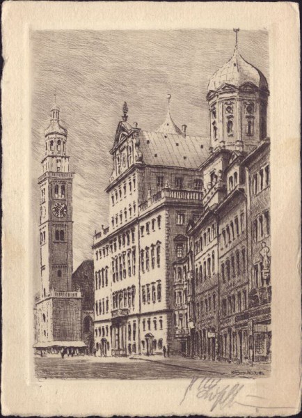 Augsburg, Rathaus und Perlach