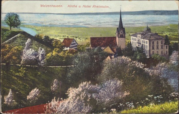 Walzenhausen, Kirche und Hotel Rheinkulm