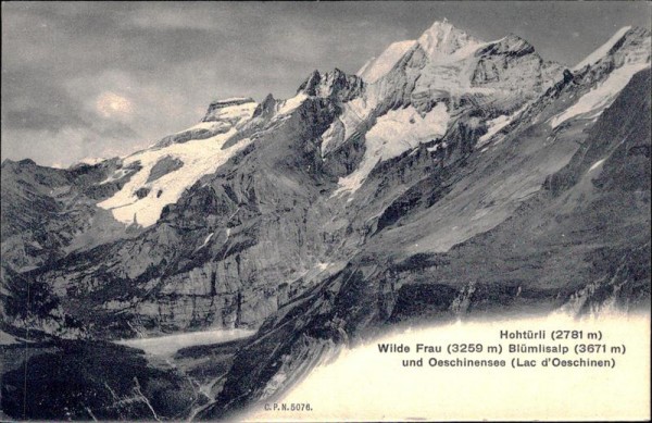 Hohtürli, Wilde Frau, Blümlisalp und Oeschinensee Vorderseite